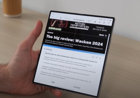 Samsung Galaxy Z Fold 6 web Page Summrise Tool